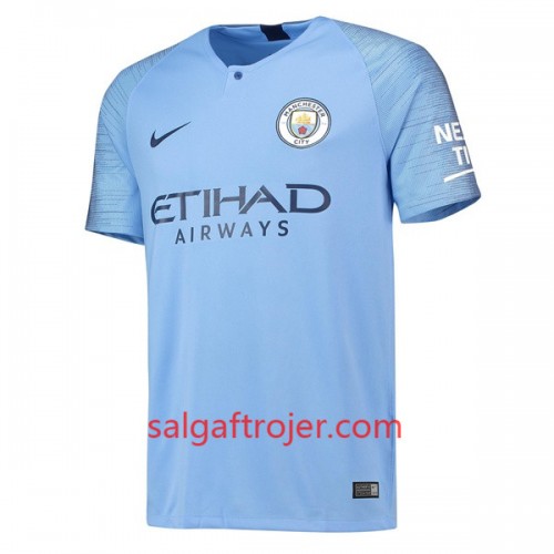 Manchester City Fodboldtrøjer Hjemmebanesæt 2018/19 Kort ærmer Manchester City Fodboldtrøjer Hjemmebanesæt 2018/19 Kort ærmer